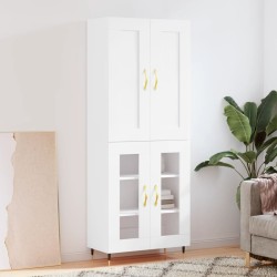 vidaXL Aparador alto madera contrachapada blanco 69,5x34x180 cm