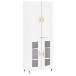vidaXL Aparador alto madera contrachapada blanco 69,5x34x180 cm