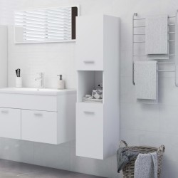 vidaXL Armario de baño madera contrachapada blanco 30x30x130 cm