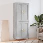 vidaXL Aparador alto madera contrachapada gris hormigón 69,5x34x180 cm vidaXL Aparador alto madera contrachapada gris hormigón 69,5x34x180 cm