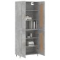 vidaXL Aparador alto madera contrachapada gris hormigón 69,5x34x180 cm vidaXL Aparador alto madera contrachapada gris hormigón 69,5x34x180 cm