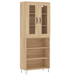 vidaXL Aparador alto madera contrachapada color roble 69,5x34x180 cm