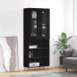 vidaXL Aparador alto madera contrachapada negro 69,5x34x180 cm vidaXL Aparador alto madera contrachapada negro 69,5x34x180 cm