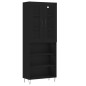 vidaXL Aparador alto madera contrachapada negro 69,5x34x180 cm vidaXL Aparador alto madera contrachapada negro 69,5x34x180 cm