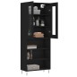 vidaXL Aparador alto madera contrachapada negro 69,5x34x180 cm vidaXL Aparador alto madera contrachapada negro 69,5x34x180 cm