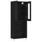 vidaXL Aparador alto madera contrachapada negro 69,5x34x180 cm vidaXL Aparador alto madera contrachapada negro 69,5x34x180 cm