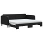 vidaXL Sofá cama nido con colchón tela negro 90x200 cm vidaXL Sofá cama nido con colchón tela negro 90x200 cm