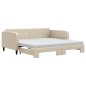vidaXL Sofá cama nido con colchón tela crema 100x200 cm vidaXL Sofá cama nido con colchón tela crema 100x200 cm