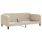 vidaXL Sofá cama nido con colchón tela crema 100x200 cm vidaXL Sofá cama nido con colchón tela crema 100x200 cm