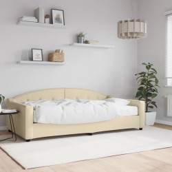 vidaXL Sofá cama con colchón tela crema 100x200 cm