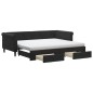 vidaXL Sofá cama nido con cajones terciopelo negro 90x200 cm vidaXL Sofá cama nido con cajones terciopelo negro 90x200 cm