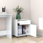 vidaXL Armario ruedas madera contrachapada blanco brillante 45x38x54cm vidaXL Armario ruedas madera contrachapada blanco brillante 45x38x54cm