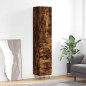 vidaXL Aparador de madera contrachapada roble ahumado 34,5x34x180 cm vidaXL Aparador de madera contrachapada roble ahumado 34,5x34x180 cm