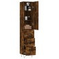 vidaXL Aparador de madera contrachapada roble ahumado 34,5x34x180 cm vidaXL Aparador de madera contrachapada roble ahumado 34,5x34x180 cm