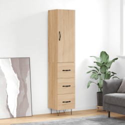 vidaXL Aparador de madera contrachapada roble Sonoma 34,5x34x180 cm