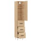 vidaXL Aparador de madera contrachapada roble Sonoma 34,5x34x180 cm vidaXL Aparador de madera contrachapada roble Sonoma 34,5x34x180 cm