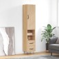 vidaXL Aparador de madera contrachapada roble Sonoma 34,5x34x180 cm vidaXL Aparador de madera contrachapada roble Sonoma 34,5x34x180 cm