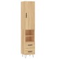 vidaXL Aparador de madera contrachapada roble Sonoma 34,5x34x180 cm vidaXL Aparador de madera contrachapada roble Sonoma 34,5x34x180 cm