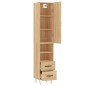 vidaXL Aparador de madera contrachapada roble Sonoma 34,5x34x180 cm vidaXL Aparador de madera contrachapada roble Sonoma 34,5x34x180 cm