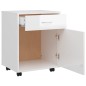 vidaXL Armario ruedas madera contrachapada blanco brillante 45x38x54cm vidaXL Armario ruedas madera contrachapada blanco brillante 45x38x54cm