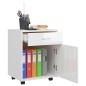 vidaXL Armario ruedas madera contrachapada blanco brillante 45x38x54cm vidaXL Armario ruedas madera contrachapada blanco brillante 45x38x54cm