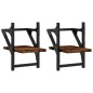 vidaXL Estantes de pared con barras 2 uds roble ahumado 20x25x30 cm