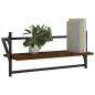 vidaXL Estantes de pared con barras 2 uds marrón roble 65x25x30 cm vidaXL Estantes de pared con barras 2 uds marrón roble 65x25x30 cm
