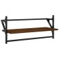 vidaXL Estantes de pared con barras 2 uds marrón roble 65x25x30 cm vidaXL Estantes de pared con barras 2 uds marrón roble 65x25x30 cm