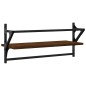 vidaXL Estantes de pared con barras 2 uds marrón roble 65x25x30 cm vidaXL Estantes de pared con barras 2 uds marrón roble 65x25x30 cm
