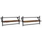 vidaXL Estantes de pared con barras 2 uds roble ahumado 65x25x30 cm vidaXL Estantes de pared con barras 2 uds roble ahumado 65x25x30 cm