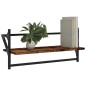 vidaXL Estantes de pared con barras 2 uds roble ahumado 65x25x30 cm vidaXL Estantes de pared con barras 2 uds roble ahumado 65x25x30 cm