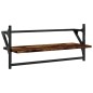 vidaXL Estantes de pared con barras 2 uds roble ahumado 65x25x30 cm vidaXL Estantes de pared con barras 2 uds roble ahumado 65x25x30 cm