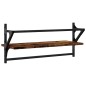 vidaXL Estantes de pared con barras 2 uds roble ahumado 65x25x30 cm vidaXL Estantes de pared con barras 2 uds roble ahumado 65x25x30 cm