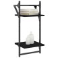 vidaXL Estantes de pared 2 niveles con barras 2 uds negro 30x25x65 cm vidaXL Estantes de pared 2 niveles con barras 2 uds negro 30x25x65 cm