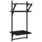 vidaXL Estantes de pared 2 niveles con barras 2 uds negro 30x25x65 cm vidaXL Estantes de pared 2 niveles con barras 2 uds negro 30x25x65 cm