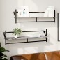 vidaXL Estantes de pared con barras 2 uds gris Sonoma 100x25x30 cm vidaXL Estantes de pared con barras 2 uds gris Sonoma 100x25x30 cm