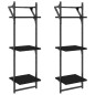 vidaXL Estantes de pared 3 niveles con barras 2 uds negro 30x25x100 cm vidaXL Estantes de pared 3 niveles con barras 2 uds negro 30x25x100 cm