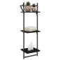 vidaXL Estantes de pared 3 niveles con barras 2 uds negro 30x25x100 cm vidaXL Estantes de pared 3 niveles con barras 2 uds negro 30x25x100 cm