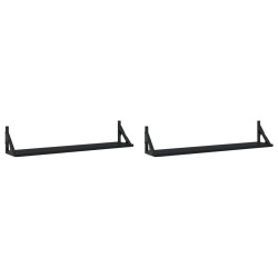 vidaXL Estantes de pared 2 uds madera ingeniería negro 80x15x15,5 cm