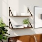 vidaXL Estantes pared 2uds madera ingeniería roble marrón 60x25x25,5cm vidaXL Estantes pared 2uds madera ingeniería roble marrón 60x25x25,5cm