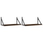 vidaXL Estantes pared 2uds madera ingeniería roble marrón 60x25x25,5cm vidaXL Estantes pared 2uds madera ingeniería roble marrón 60x25x25,5cm