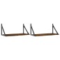 vidaXL Estante pared 2uds madera ingeniería roble ahumado 60x25x25,5cm vidaXL Estante pared 2uds madera ingeniería roble ahumado 60x25x25,5cm