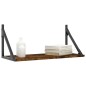 vidaXL Estante pared 2uds madera ingeniería roble ahumado 60x25x25,5cm vidaXL Estante pared 2uds madera ingeniería roble ahumado 60x25x25,5cm