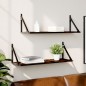 vidaXL Estante pared 2uds madera ingeniería roble ahumado 80x25x25,5cm