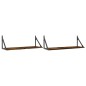 vidaXL Estante pared 2uds madera ingeniería roble ahumado 80x25x25,5cm