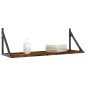 vidaXL Estante pared 2uds madera ingeniería roble ahumado 80x25x25,5cm
