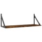 vidaXL Estante pared 2uds madera ingeniería roble ahumado 80x25x25,5cm