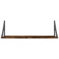 vidaXL Estante pared 2uds madera ingeniería roble ahumado 80x25x25,5cm