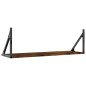 vidaXL Estante pared 2uds madera ingeniería roble ahumado 80x25x25,5cm