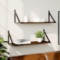 vidaXL Estantes pared 2uds madera ingeniería roble marrón 80x25x25,5cm vidaXL Estantes pared 2uds madera ingeniería roble marrón 80x25x25,5cm